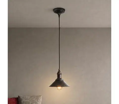 Svietidlá BRILAGI - Závesný luster na lanku FORGE 1xE27/60W/230V pr. 22 cm hnedý BRSA49455-1P