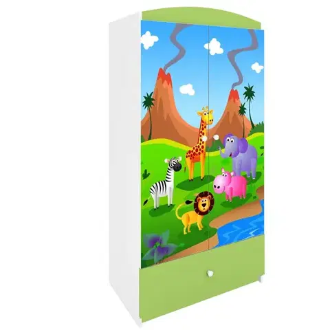 Skrine do izieb Skriňa Babydreams Zelená – Safari