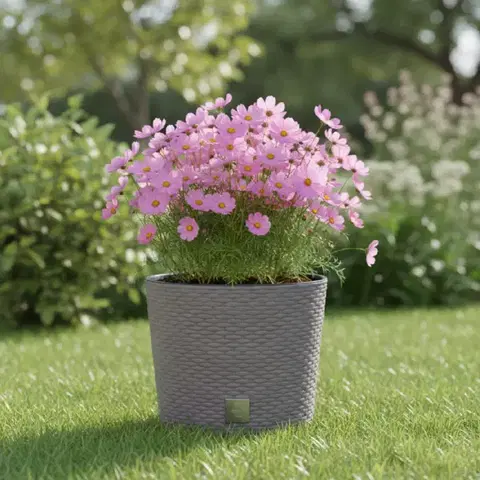 Záhradné kvetináče ProsperPlast Kvetináč RATO ROUND s vkladom | mocca 40 cm