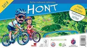 Slovensko a Česká republika Hont - Ručne maľovaná cyklomapa