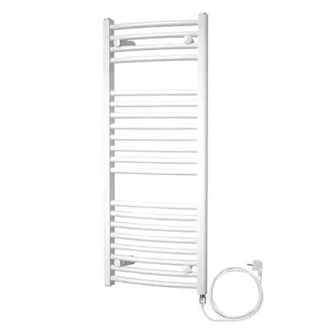 Radiátory do kúpeľne Mereo Vykurovací rebrík oblý 450x1330 mm, biely, elektrický MT32E