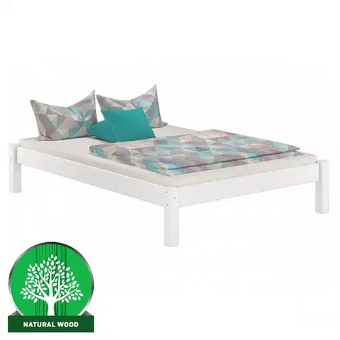 Drevené postele Posteľ Dora 160x200 borovica morená biela