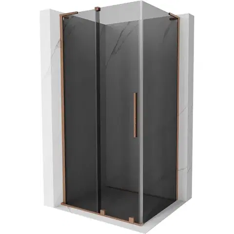 Sprchovacie kúty MEXEN/S - Velar L sprchovací kút, posuvné dvere 120 x 100, grafit, meď kartáčovaná - 871-120-100-33-65 871-120-100-43-65