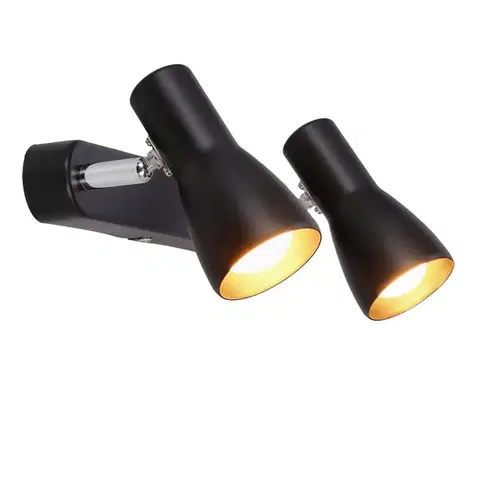 Stropná svetla Nástenná stropná svietiaca páska čierna 2x40W Picardo