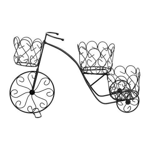 Záhrada Stojan na kvety bicykel 60,5x17,5x40 ES35006 čierny kov