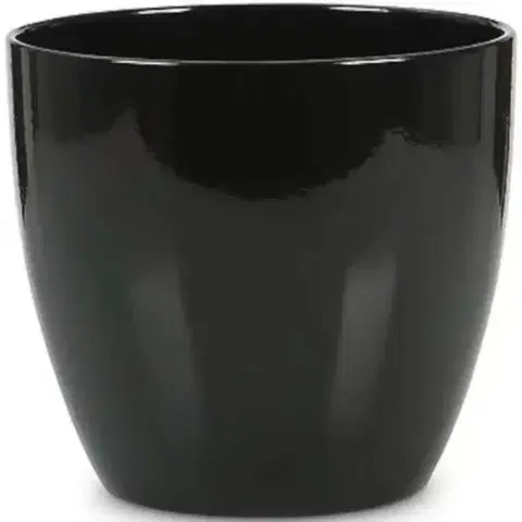 Záhrada Keramický obal na kvetináč Scheurich 920, ø14cm, čierna lesklá