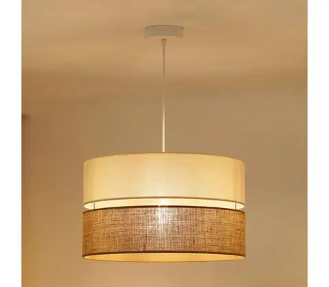 Svietidlá BRILAGI - Luster na lanku ROYAL YUTE 1xE27/15W/230V pr. 40 cm béžová/krémová 609586