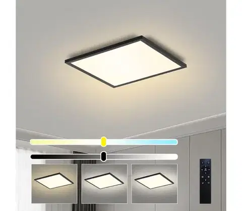 Svietidlá BRILAGI - LED stmievateľné svietidlo SLIMFRAME LED/25W/230V 30x30 cm čierne + diaľkové ovládanie BRI169