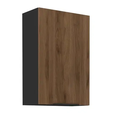 Kuchynské horné skrinky KONDELA Menzo 60 G-90 1F horná kuchynská skrinka čierna / orech