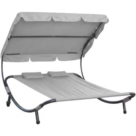 Záhradný nábytok Relaxačné lehátko pre 2 osoby Craftfield Bahama,sivé