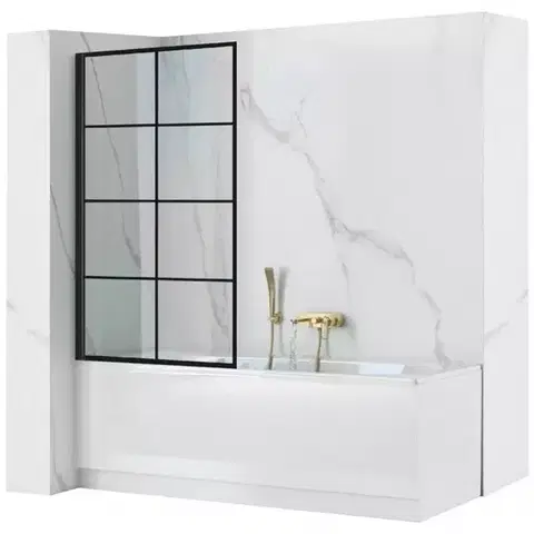 Vaňové zásteny Vaňová zástena Lagos-1 fix pevný 80x140 black