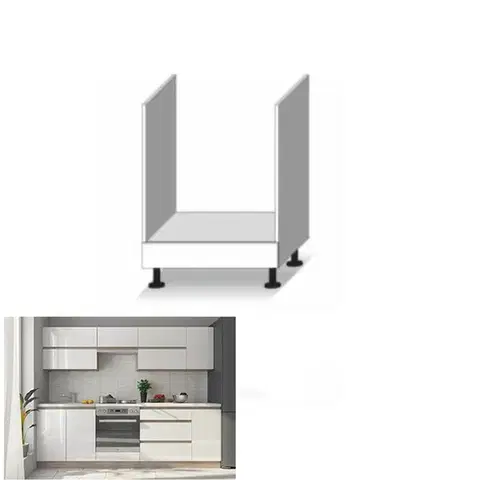 Kuchynské dolné skrinky KONDELA Line White D60 KU kuchynská skrinka na sporák biela / dub sonoma