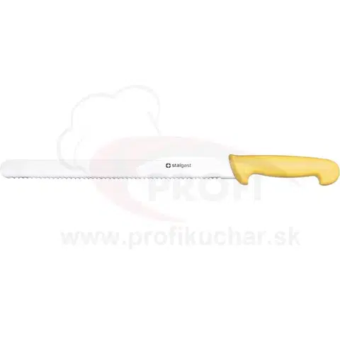 Kuchynské nože STALGAST HACCP-Nôž, žltý, zúbkovaný, 30cm
