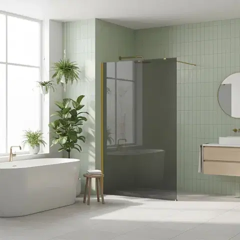 Sprchové dvere REA/S - Sprchová zástena Flexi Grey / Gold 100 KPL-K99784