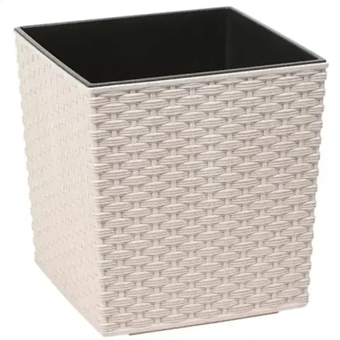 Záhrada Obal na kvetináč  Juka Ratan ECO 30x30x31 cm biely