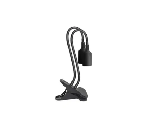 Lampy  Flexibilná stolná lampa s klipom PLANTY 2xE27/30W/230V čierna 004018