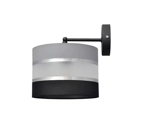 Svietidlá  Nástenná lampa HELEN 1xE27/15W/230V čierna/šedá/strieborná KK-0801/1 BK-B +GR+SL+MAT+BK
