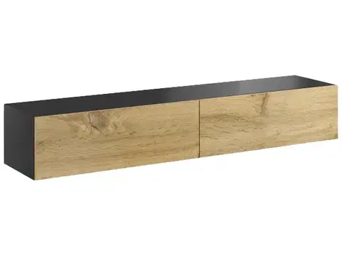 TV stolíky CAMA MEBLE Vigo 180 tv stolík čierna / dub wotan