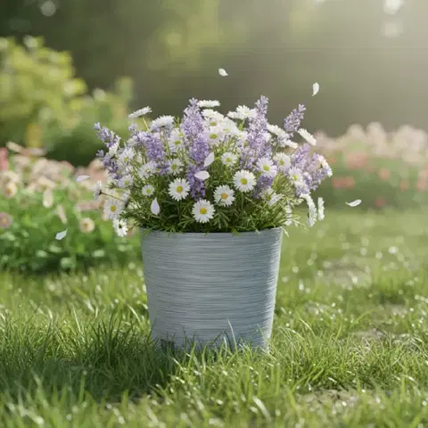 Záhradné kvetináče ProsperPlast Kvetináč FURU ROUND | betón 25 cm