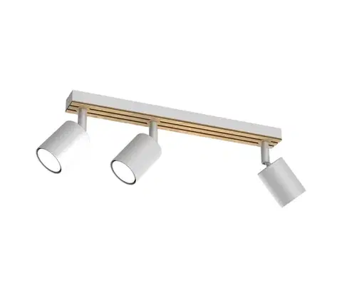 Svietidlá  Bodové svietidlo TERRA 3xGU10/8W/230V biela/dub 9979