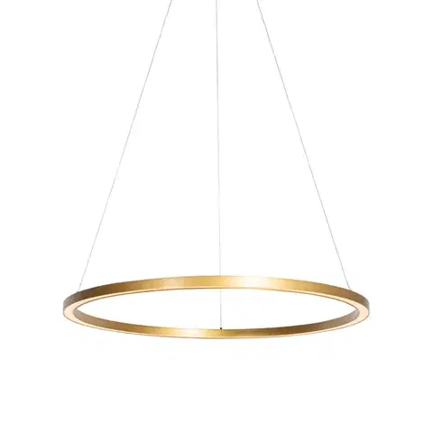 Závesné svietidlá Zlaté závesné svietidlo 80 cm vrátane LED s 3-stupňovým stmievaním - Girello