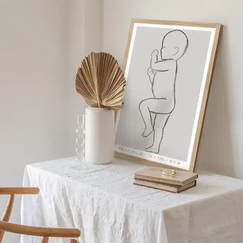 Obrazy do detskej izby Obraz na stenu s novorodencom v skutočnej veľkosti - 60x40cm