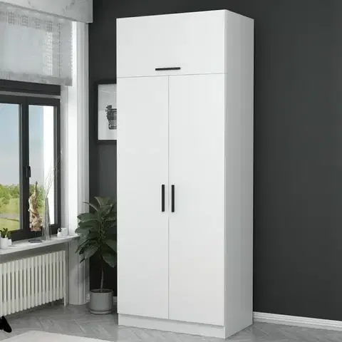 Šatňové skrine Šatníková skriňa Kale White - 2219
