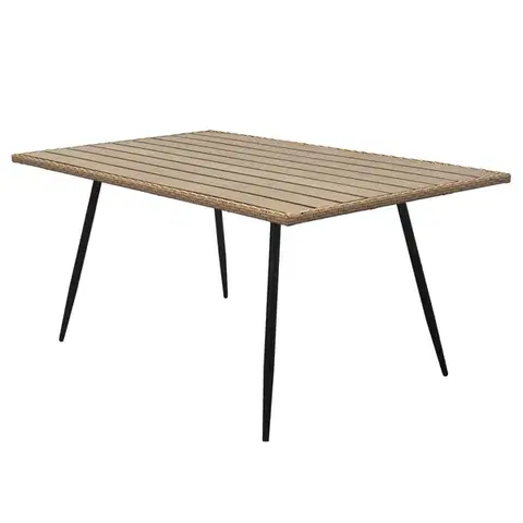 Záhradný nábytok Autronic Záhradný stôl, kov, polywood, hnedá, AZ-F1407 NAT