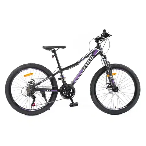 Bicykle Juniorský bicykel Canull XC 241 24" - model 2026 čierna/fialová - S (135-161 cm)