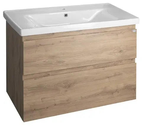 Kúpeľňový nábytok AQUALINE - ALTAIR umývadlová skrinka 86,5x60x45cm, dub emporio AI390