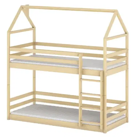 Poschodové postele Posteľ Domček Axel 80x160 borovica