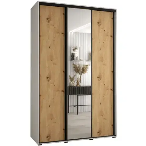 Šatníkové skrine Skriňa 45 Canaris 3 170 biela/artisan/čierna