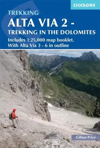 Geografia, mapy, sprievodcovia Alta Via 2 - Trekking in the Dolomites - Gillian Price