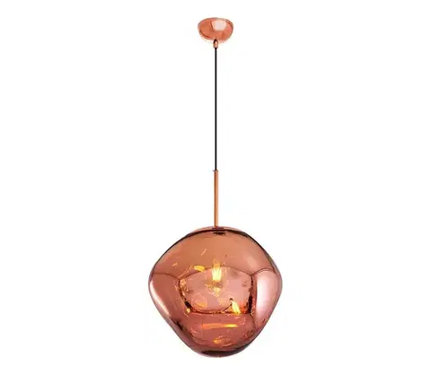 Svietidlá  Závesný luster na lanku CRUMPLED 1xE27/24W/230V, priemer 36 cm, medený 414LRC1263