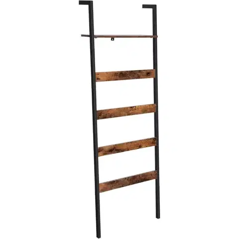 Vešiaky a háčiky na stenu Rebrík Rustic hnedá/čierna 60x176