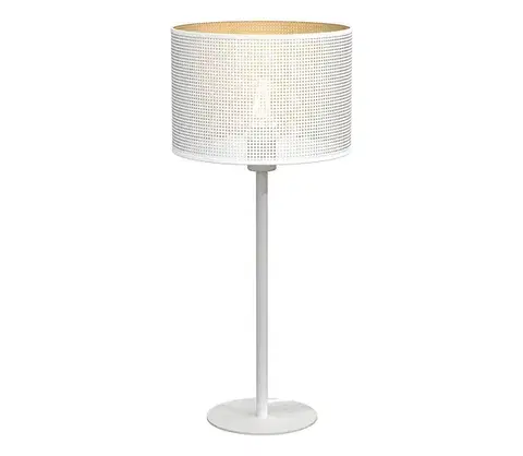 Lampy  Stolná lampa LOFT SHADE 1xE27/60W/230V pr. 25 cm biela/zlatá 5271