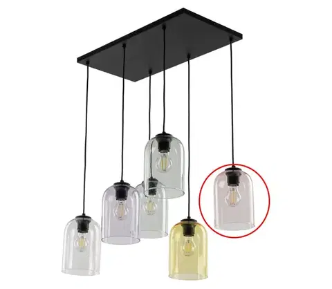 Lampy  Náhradné sklo pre luster E27, priemer 14 cm, dymovo-ružové 5901780575403