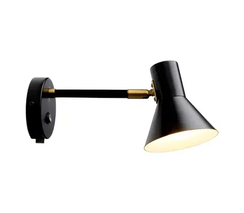 Svietidlá Halo Design 747450 - Nástenná lampička STYLE 1xE14/25W/230V čierna/mosadz 747450
