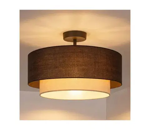 Svietidlá BRILAGI - LED prisadený luster BOHO ECO 1xE27/10W/230V pr. 40 cm hnedá/krémová 8590828052388