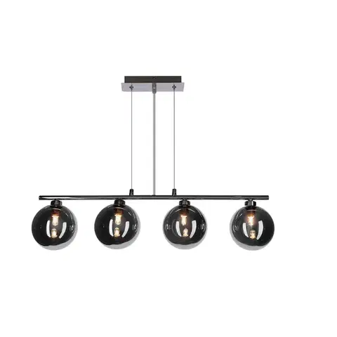 Stropná svetla Závesná lampa SOMUL 4x20W G9 chrómové sklenené tienidlo 12 cm grafitové moderné elegantné svietidlo do obývačky jedálne do kuchyne pôvabné
