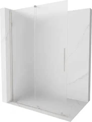 Sprchové dvere MEXEN/S - Velar Sprchová zástena posuvná Walk-in 140 x 200, dekor 8 mm, nikel kefovaná 871-140-000-33-97