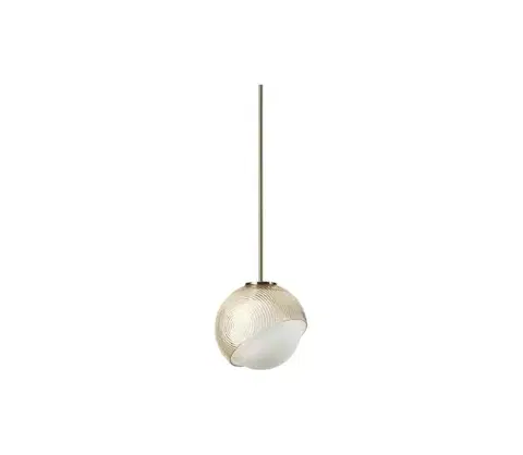 Svietidlá Ideal Lux - Závesný luster na lanku BLOOM 1xE27/42W/230V pr. 17 cm zlatá/dymová béžová 366647