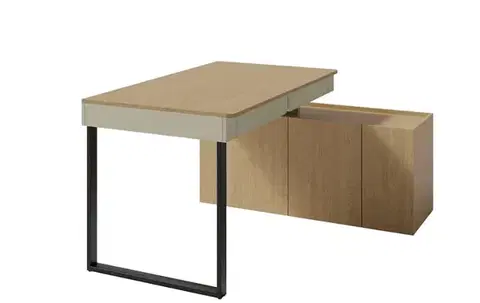 Nábytok Meblar  Písací stolík LUCA LC10 s komodou | eukalyptus/dub baltic
