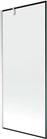 Sprchové dvere MEXEN/S - Next vaňová zástena FIX 80 x 150, čierna dekor, chróm 895-080-000-00-70-01
