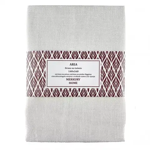 Záclony do obývačky Záclona na páske  ARIA polyester ecru 140x160 Merkury Home