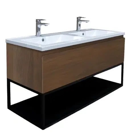 Kúpeľňový nábytok Koupelnová skříňka s umyvadlem SAT B-Way 119x30x45 cm ořech mat BWAY120NUTU BWAY120NUTU