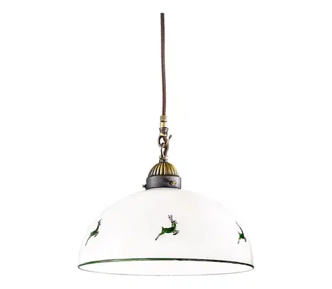 Svietidlá Kolarz 731.30.101 - Luster na lanku NONNA 1xE27/75W/230V pr. 30 cm jelene zelená 731.30.101