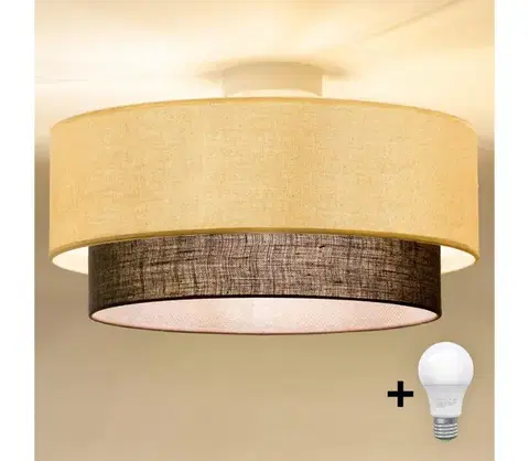 Svietidlá BRILAGI - LED Stropné svietidlo BOHO STYLE 1xE27/15W/230V pr. 40 cm krémové/hnedé 8590828027935