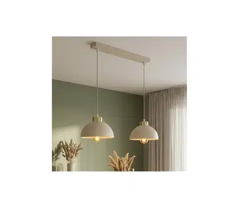 Svietidlá BRILAGI - Závesný luster na lanku MOON 2xE27/60W/230V béžová/zlatá 86-004B