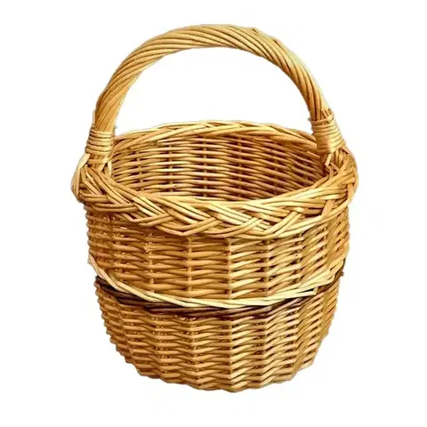 Úložné boxy Lakovaný prútený košík na huby, pr. 20 cm